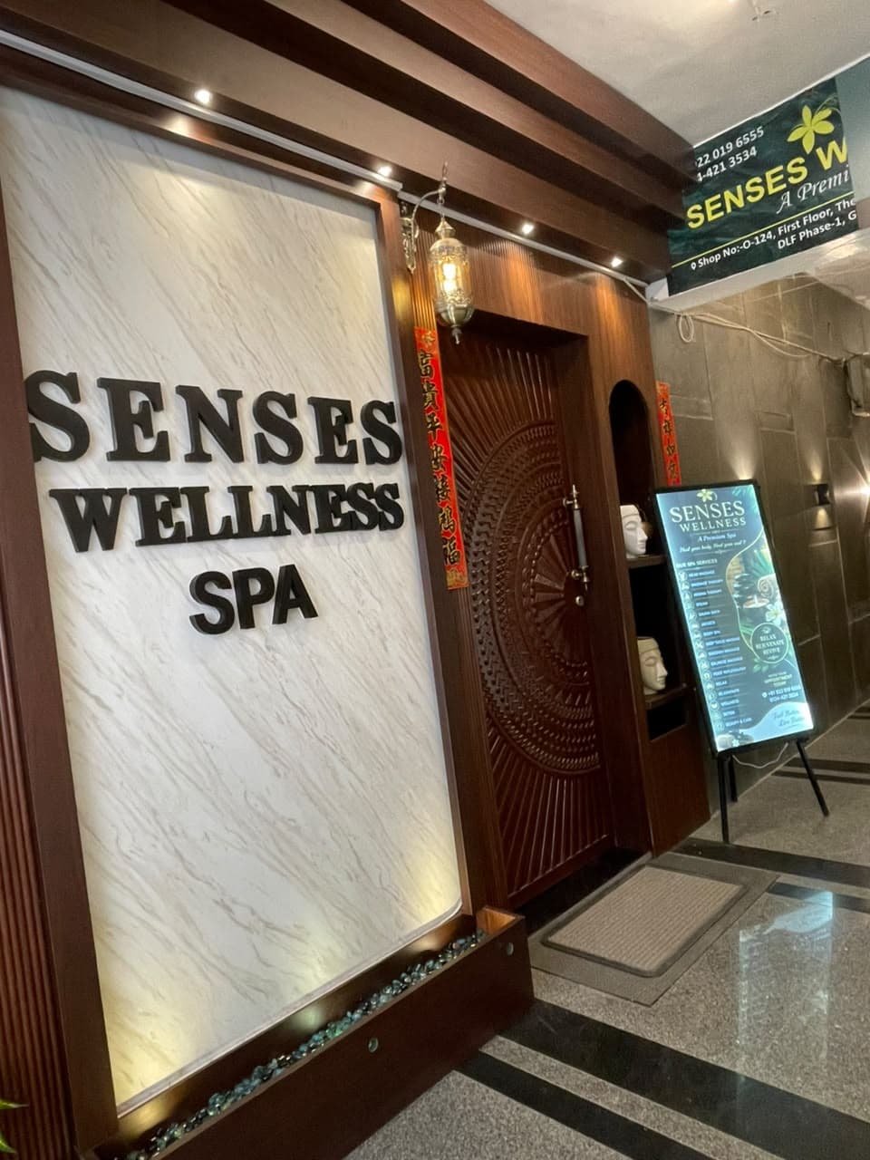 Senses Wellness Spa entrance at The Shopping Mall, Arjun Marg, DLF Phase 1, Gurugram