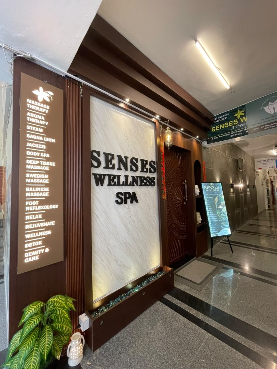 Senses Wellness Spa entrance at The Shopping Mall, Arjun Marg, DLF Phase 1, Gurugram
